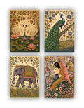 Madhubani Posters - Set of 4 - 12 x 8.5 Inch