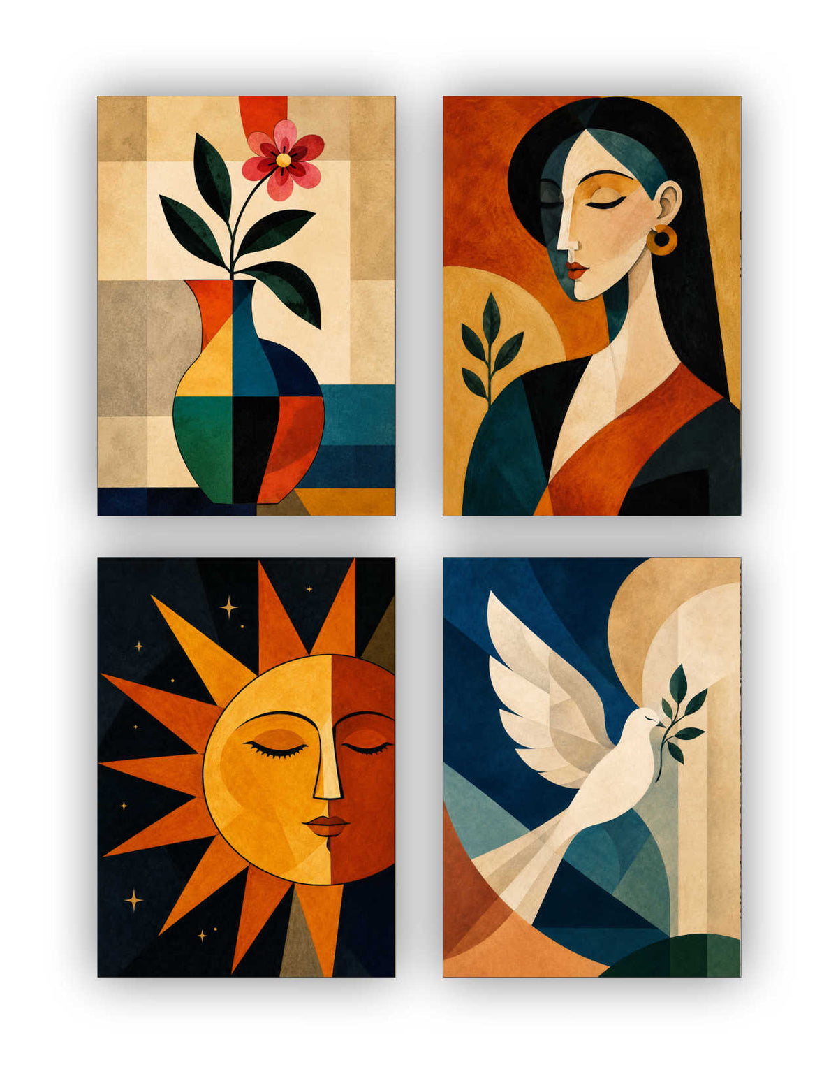 Abstract Posters - Set of 4 - 12 x 8.5 Inch