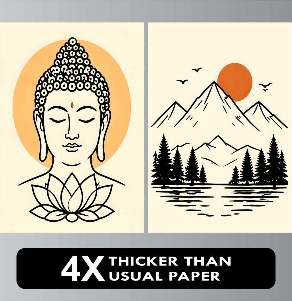 Wall Art Posters - Set of 4 - 12 x 8.5 Inch