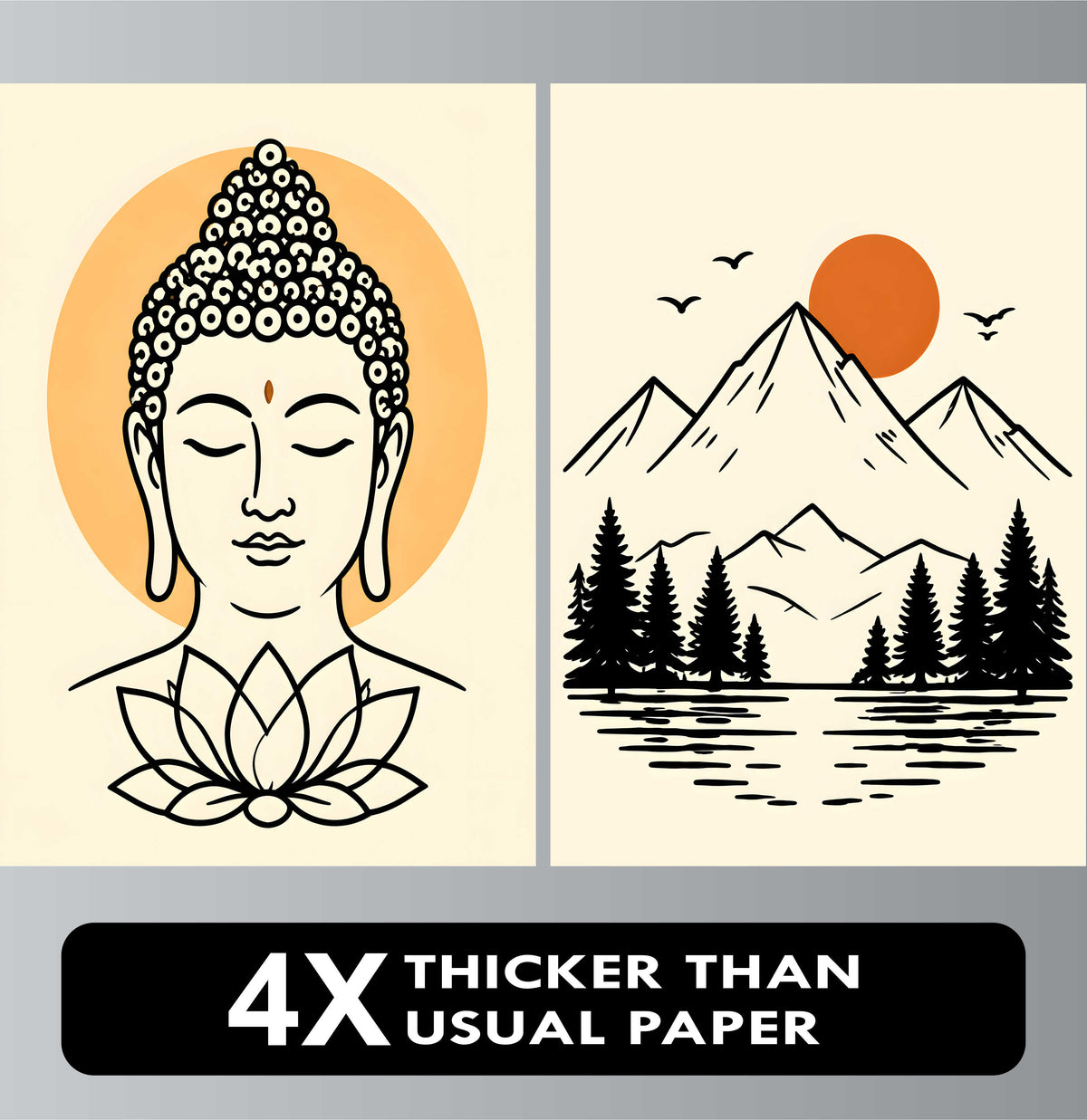Wall Art Posters - Set of 4 - 12 x 8.5 Inch