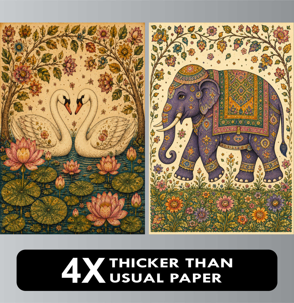 Madhubani Posters - Set of 4 - 12 x 8.5 Inch