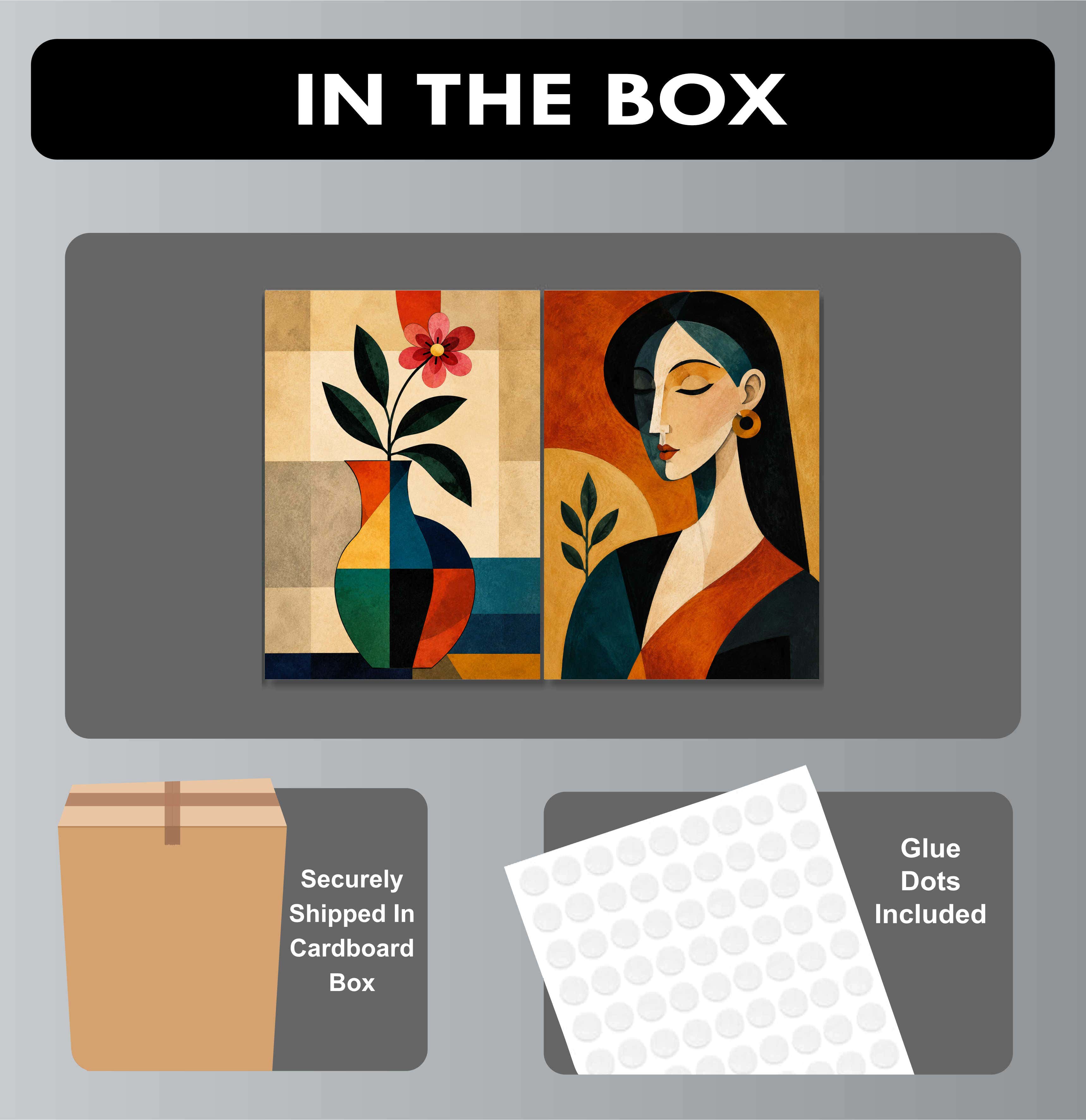 Abstract Posters - Set of 4 - 12 x 8.5 Inch