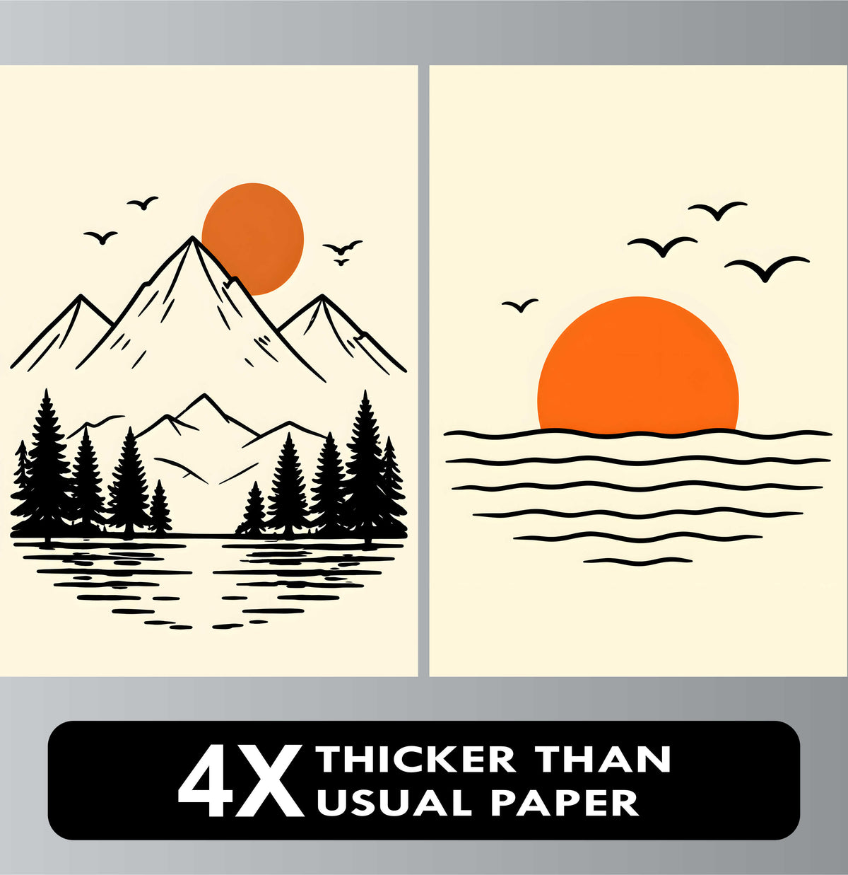 Wall Art Posters - Set of 4 - 12 x 8.5 Inch