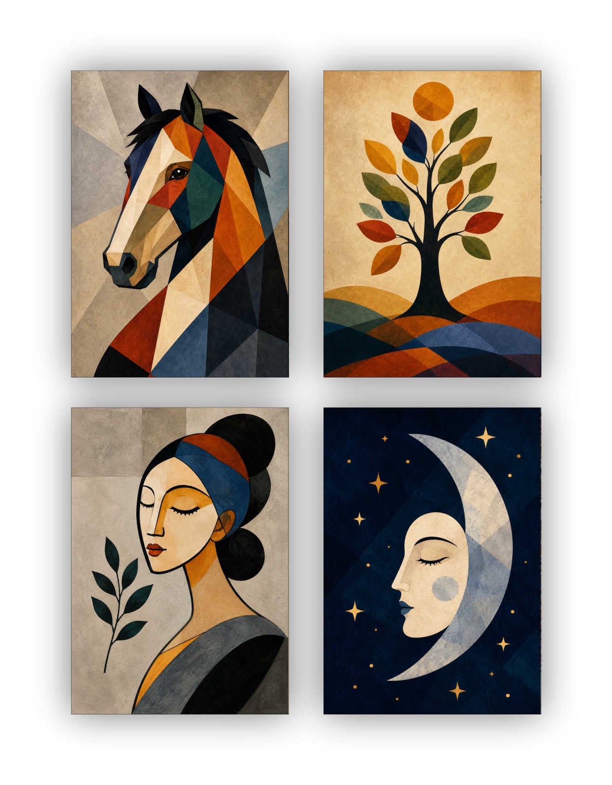 Abstract Posters - Set of 4 - 12 x 8.5 Inch