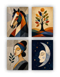 Abstract Posters - Set of 4 - 12 x 8.5 Inch