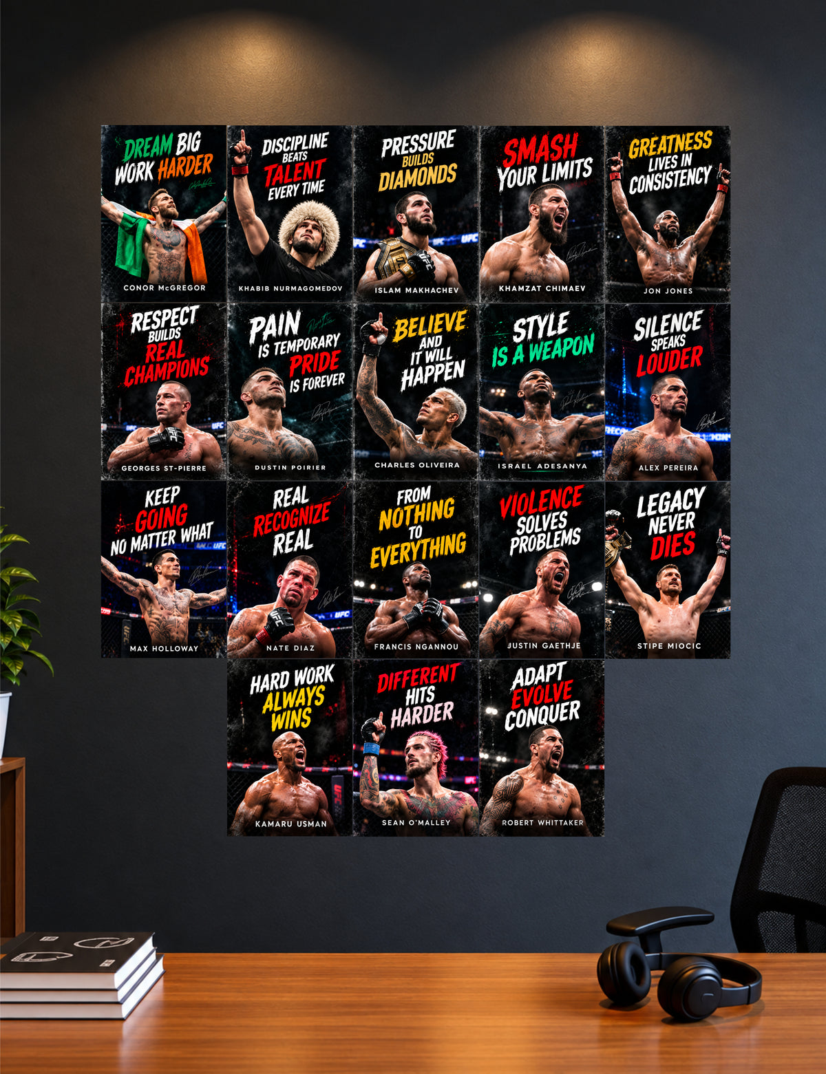 UFC Gym Motivational Card - Set of 18 - 6 x 4 Inch