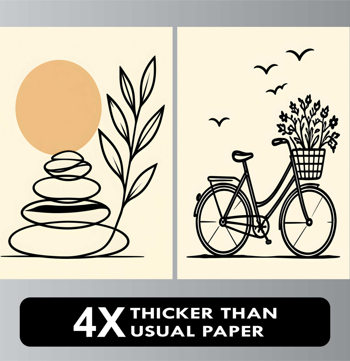 Wall Art Posters - Set of 4 - 12 x 8.5 Inch