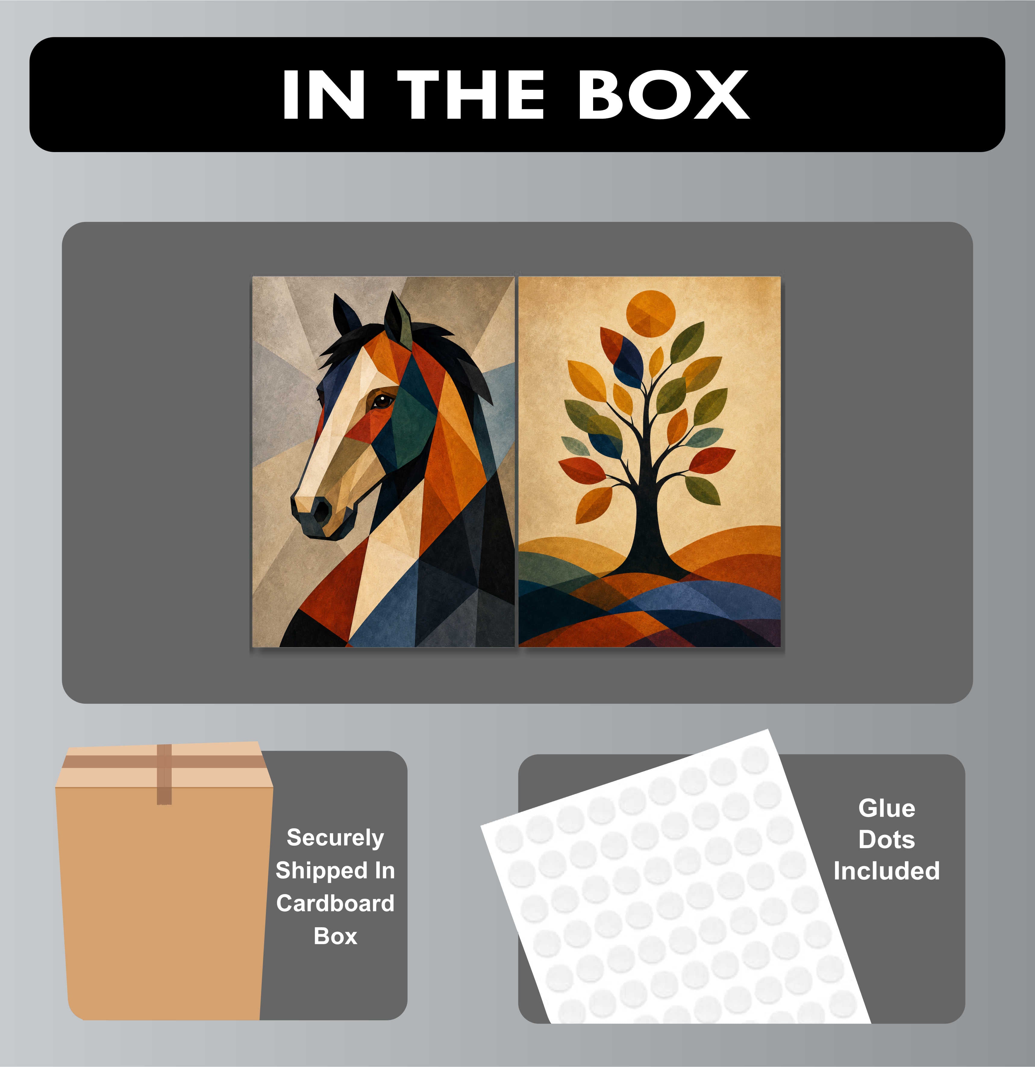 Abstract Posters - Set of 4 - 12 x 8.5 Inch