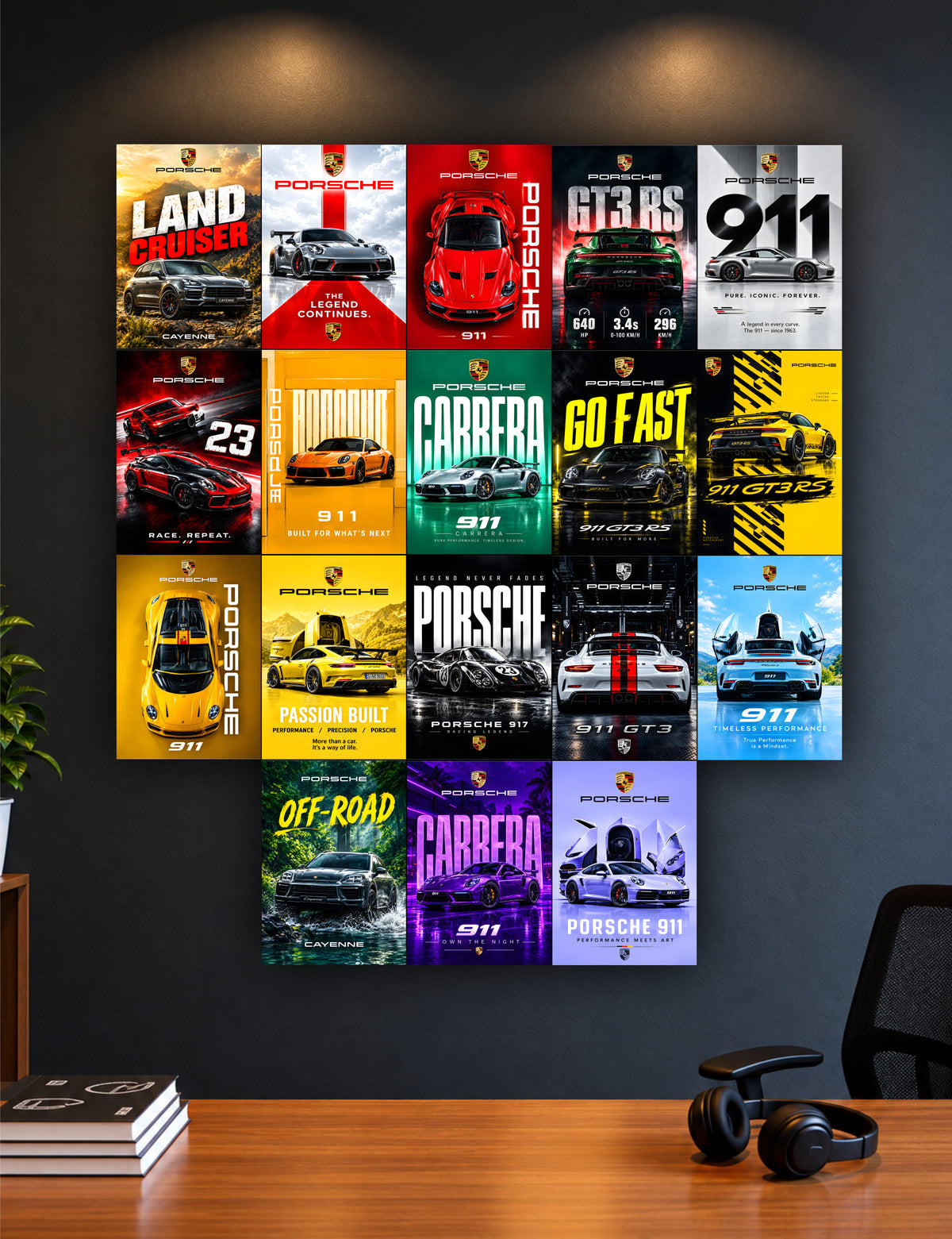 Car Posters - Set of 18 - 6 x 4 Inch
