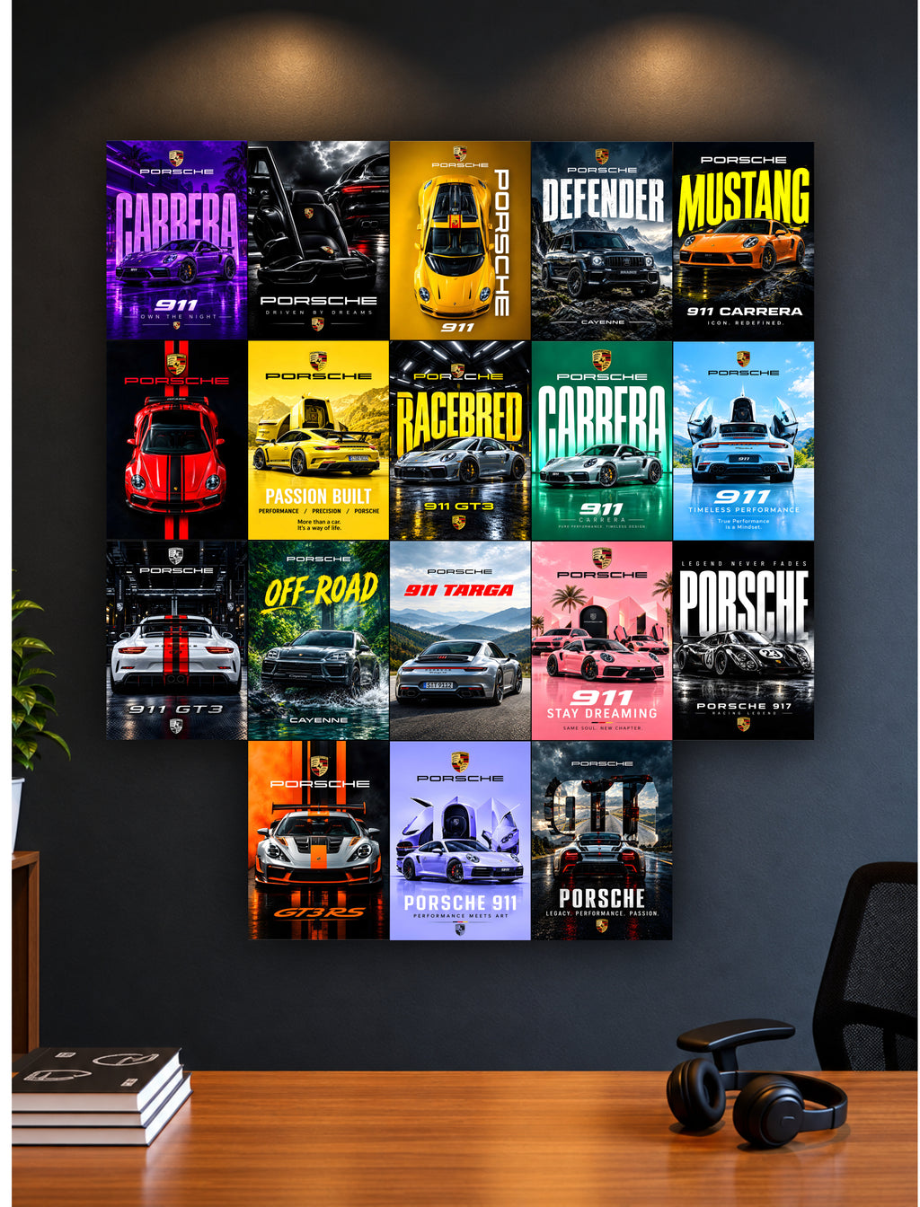 Car Posters - Set of 18 - 6 x 4 Inch