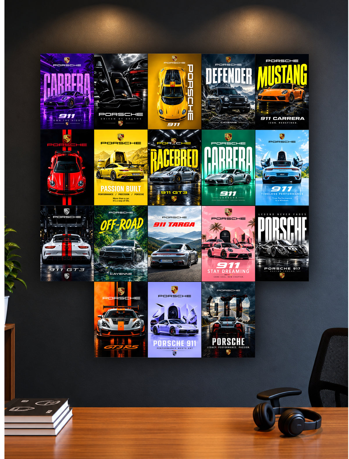 Car Posters - Set of 18 - 6 x 4 Inch