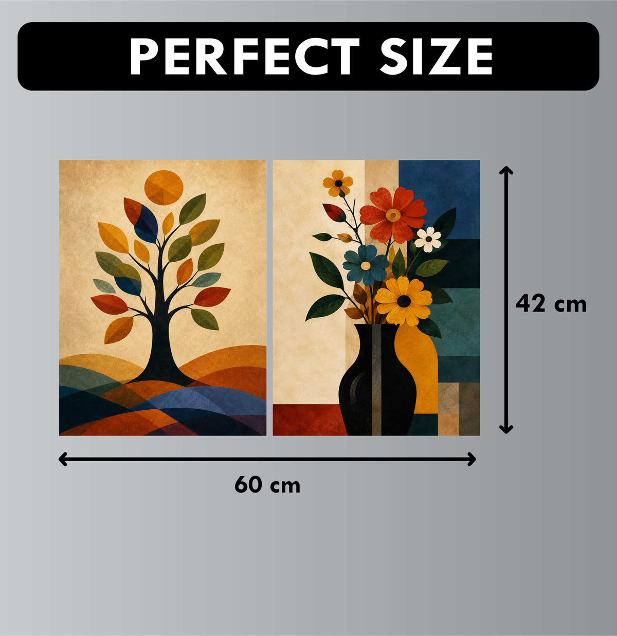 Abstract Posters - Set of 4- 12 x 8.5 Inch