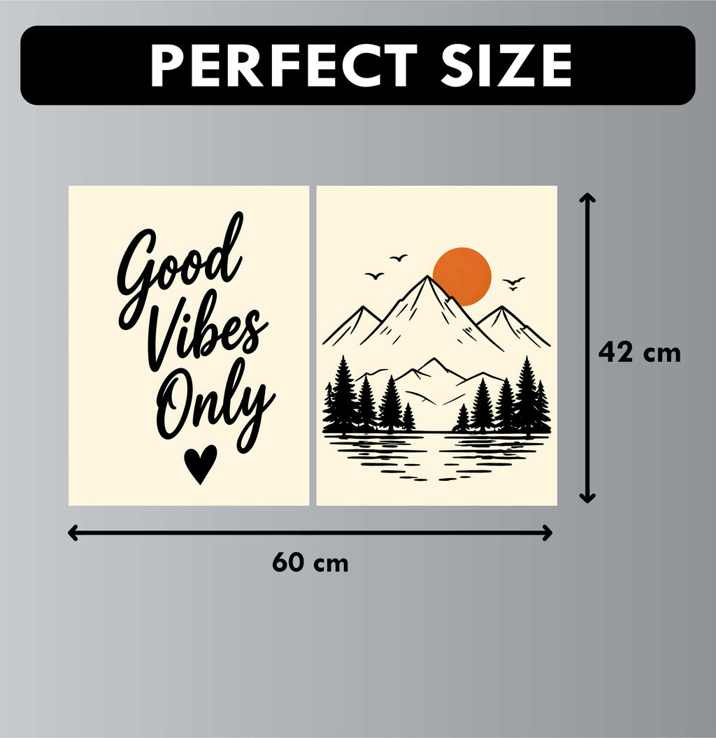 Wall Art Posters - Set of 4 - 12 x 8.5 Inch