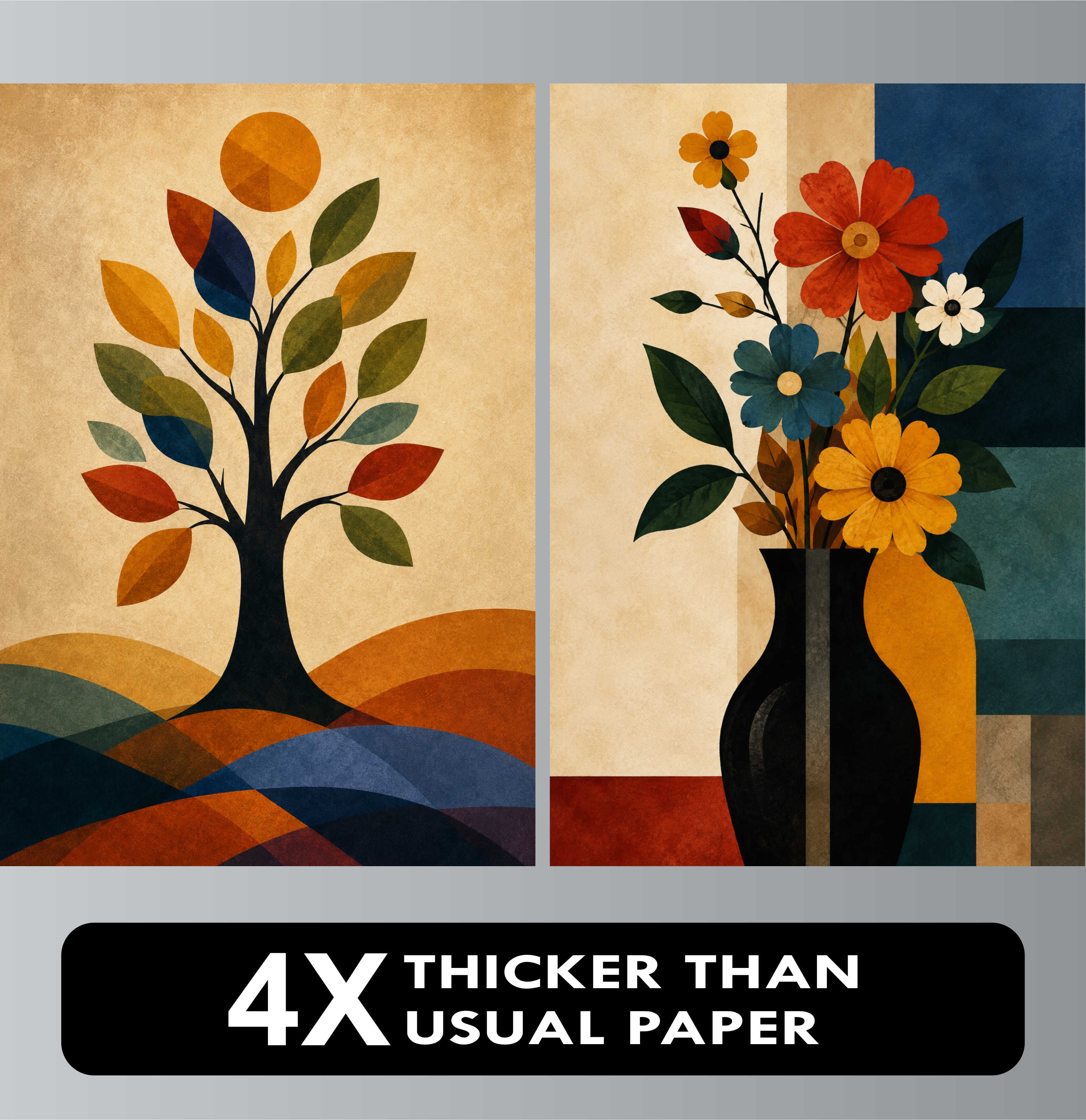 Abstract Posters - Set of 4- 12 x 8.5 Inch