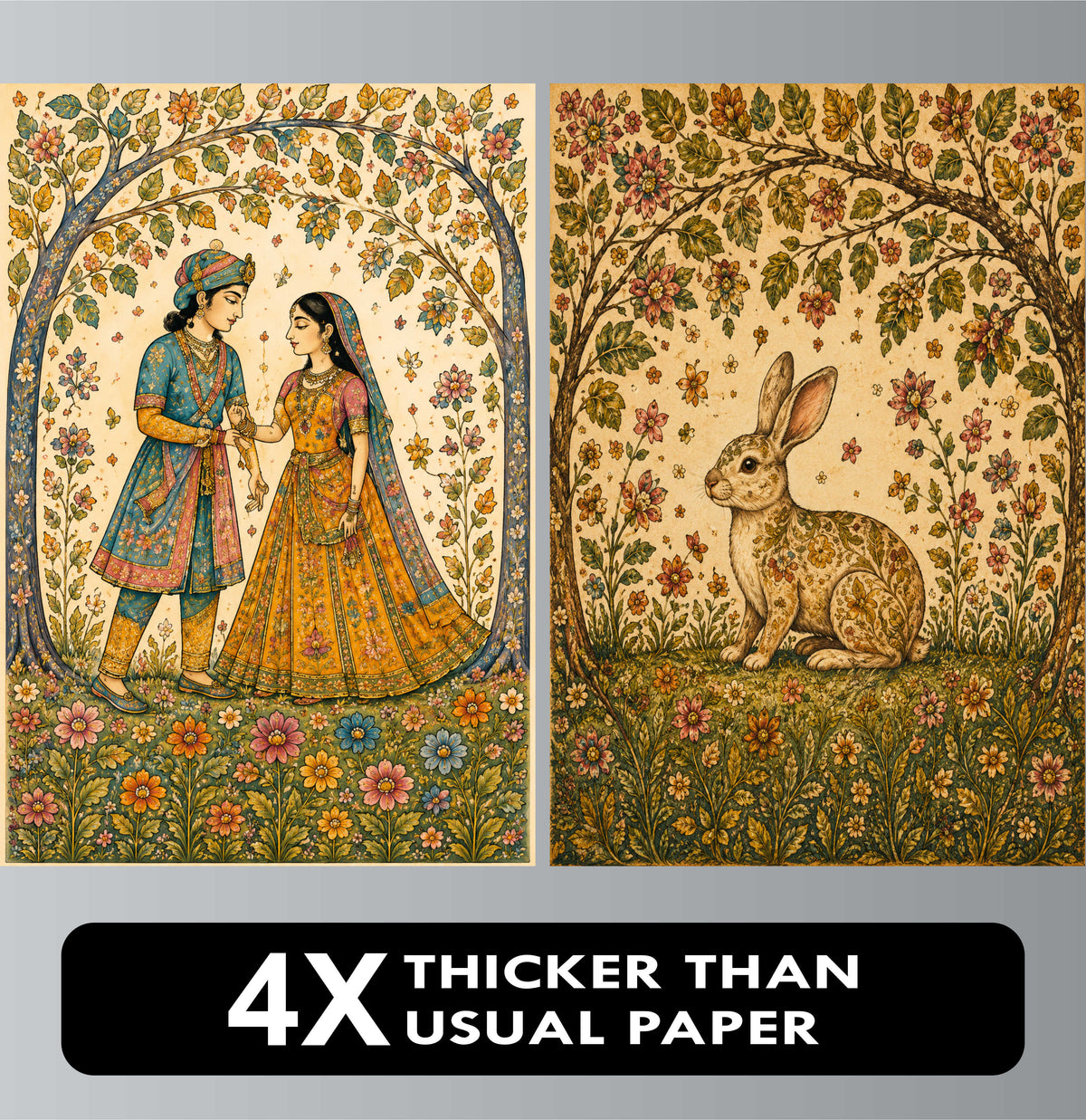 Madhubani Posters - Set of 4 - 12 x 8.5 Inch