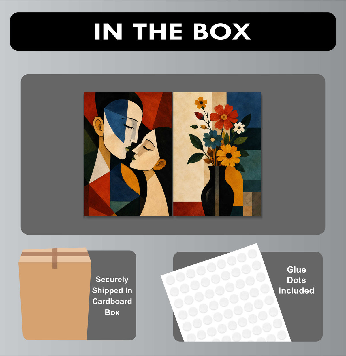Abstract Posters - Set of 4- 12 x 8.5 Inch