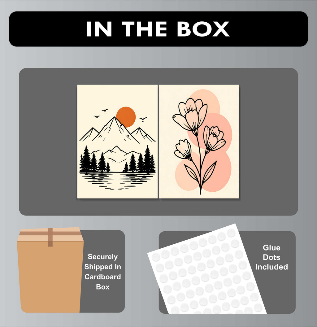 Wall Art Posters - Set of 4 - 12 x 8.5 Inch