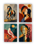 Abstract Posters - Set of 4 - 12 x 8.5 Inch