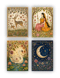 Madhubani Posters - Set of 4 - 12 x 8.5 Inch