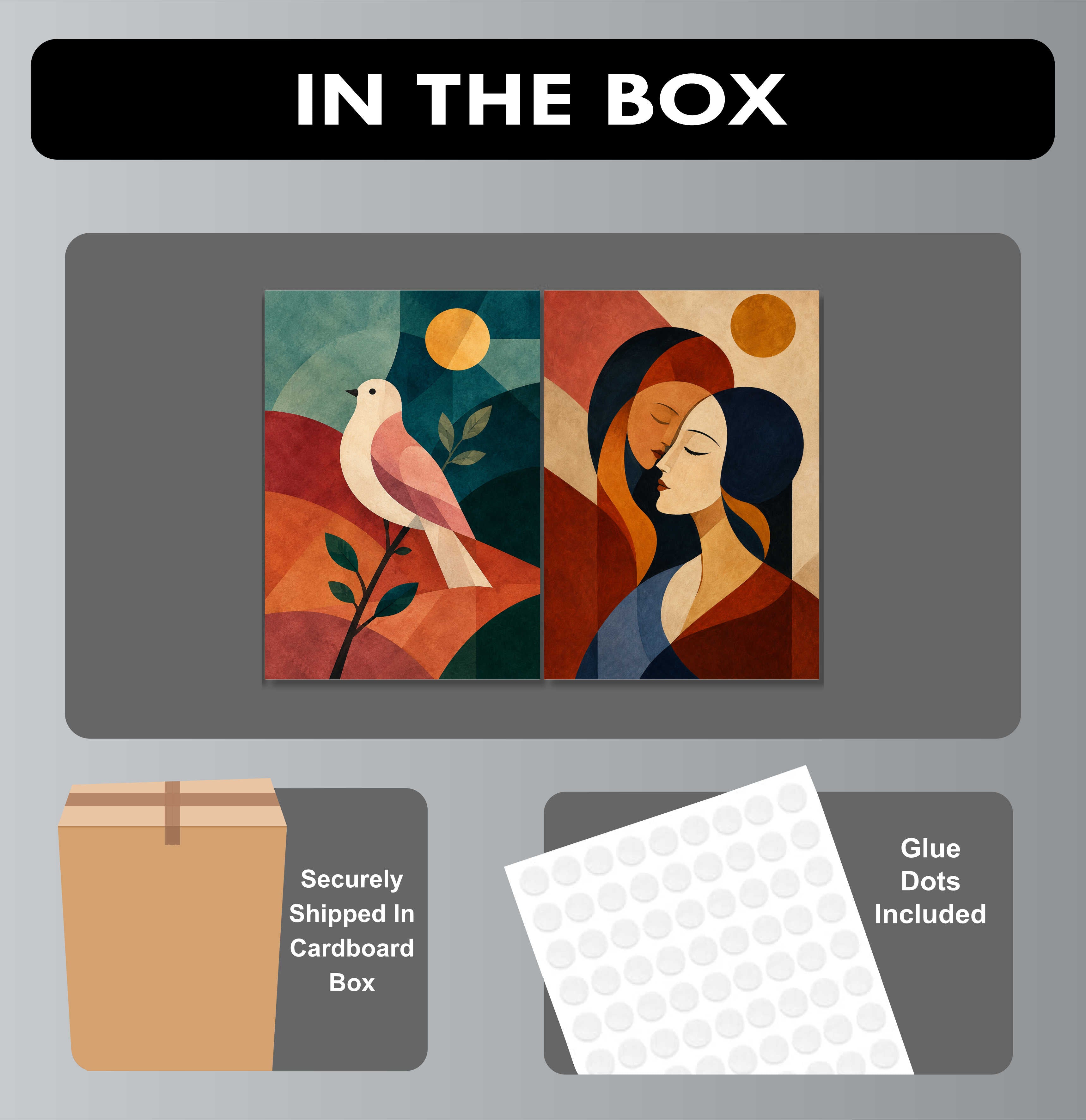 Abstract Posters - Set of 4 - 12 x 8.5 Inch