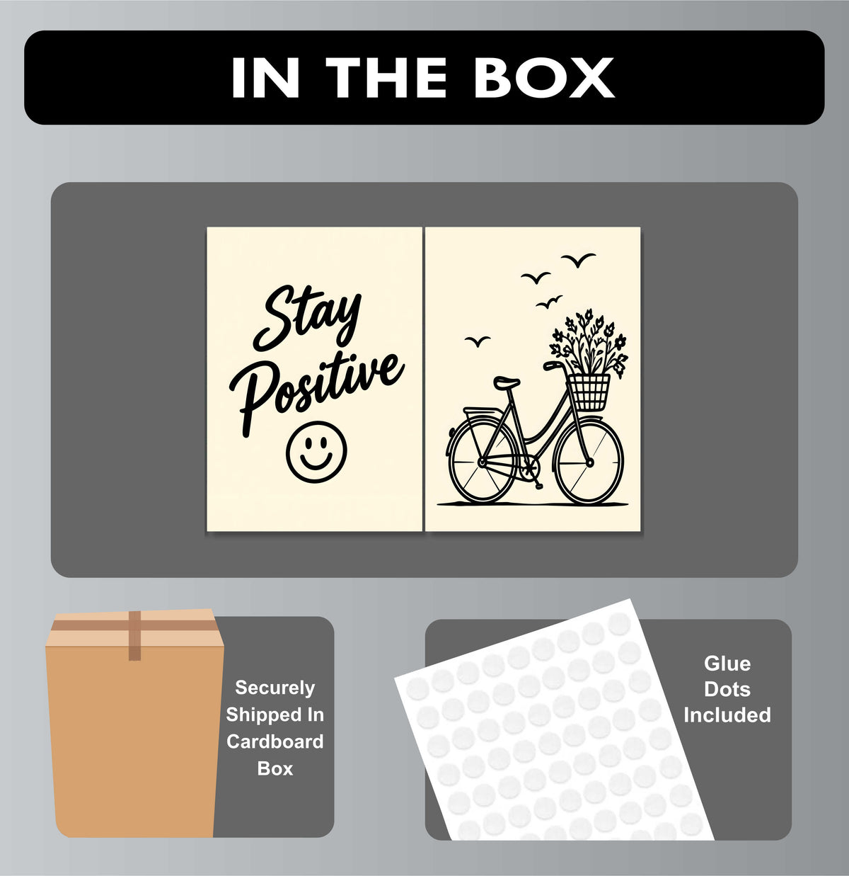 Wall Art Posters - Set of 4 - 12 x 8.5 Inch