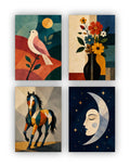 Abstract Posters - Set of 4 - 12 x 8.5 Inch