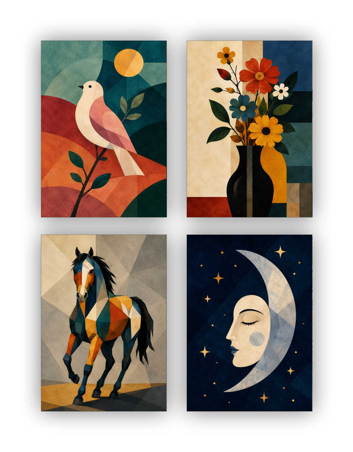Abstract Posters - Set of 4 - 12 x 8.5 Inch