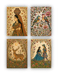 Madhubani Posters - Set of 4 - 12 x 8.5 Inch