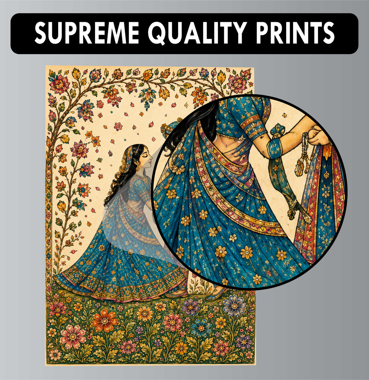 Madhubani Posters - Set of 4 - 12 x 8.5 Inch