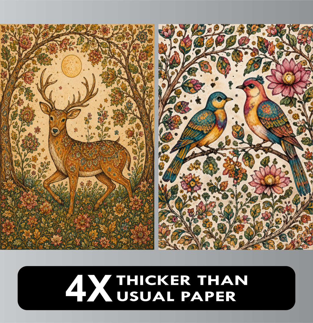 Madhubani Posters - Set of 4 - 12 x 8.5 Inch