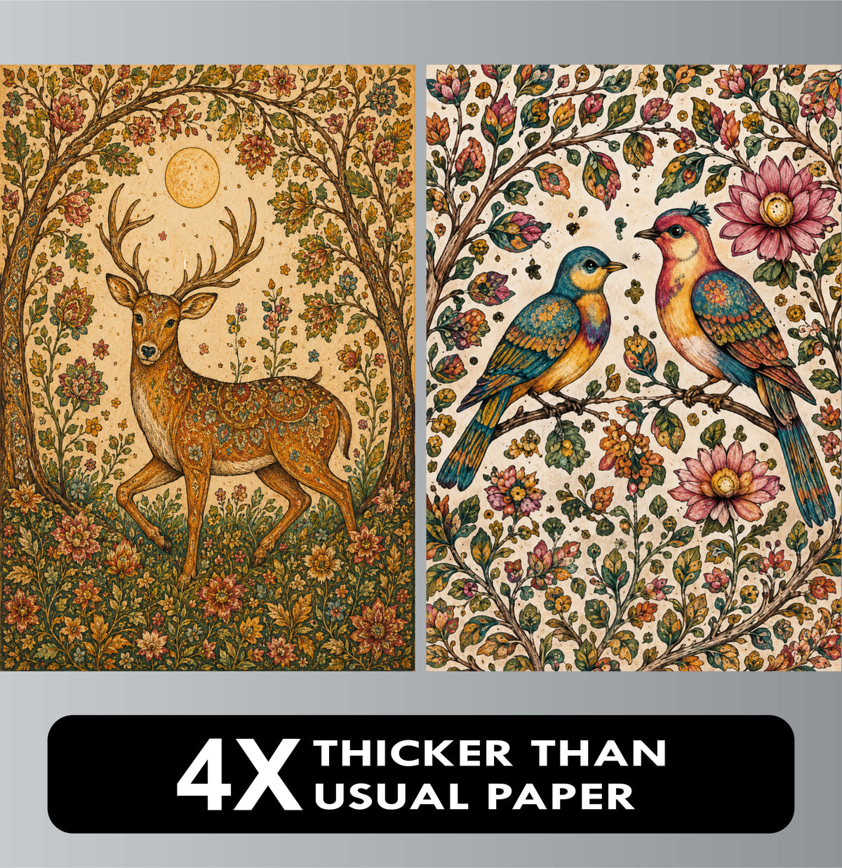 Madhubani Posters - Set of 4 - 12 x 8.5 Inch