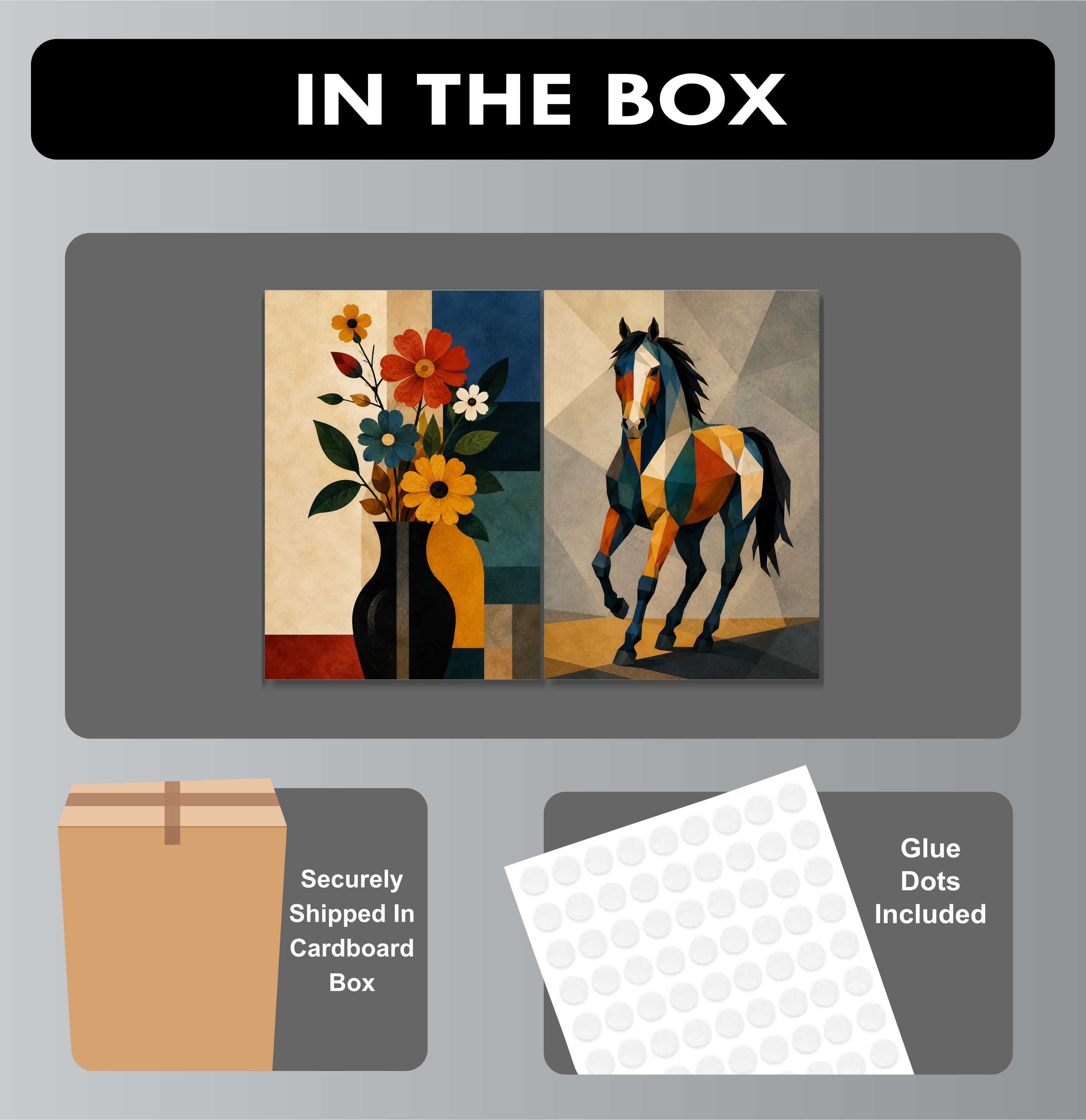 Abstract Posters - Set of 4 - 12 x 8.5 Inch