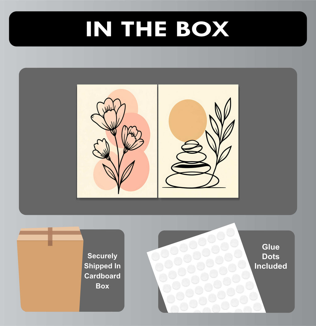 Wall Art Posters - Set of 4 - 12 x 8.5 Inch
