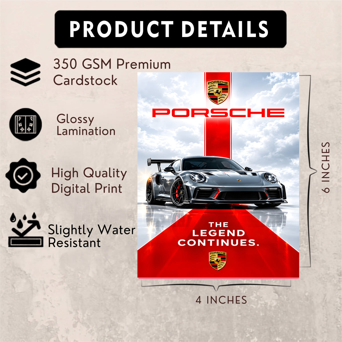 Car Posters - Set of 18 - 6 x 4 Inch
