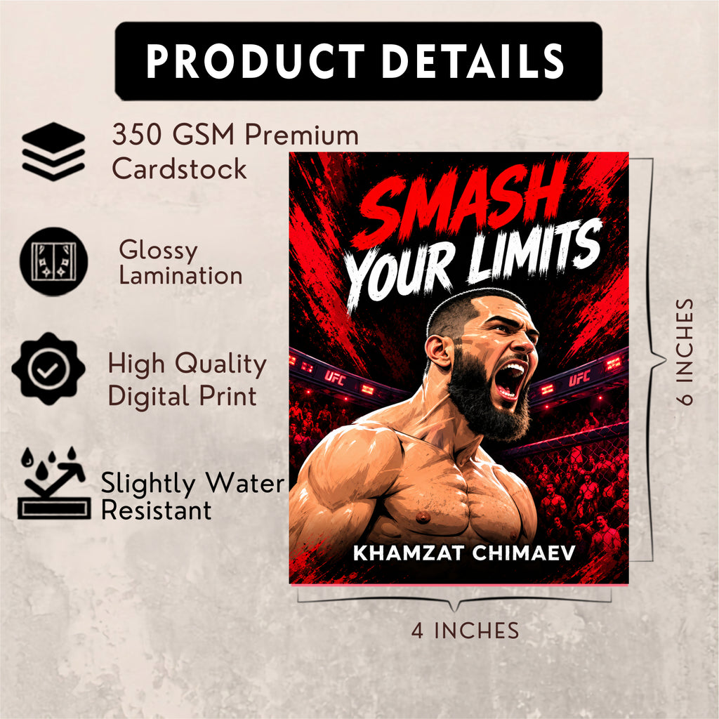 UFC Gym Motivational Posters - Set of 18 - 6 x 4 Inch