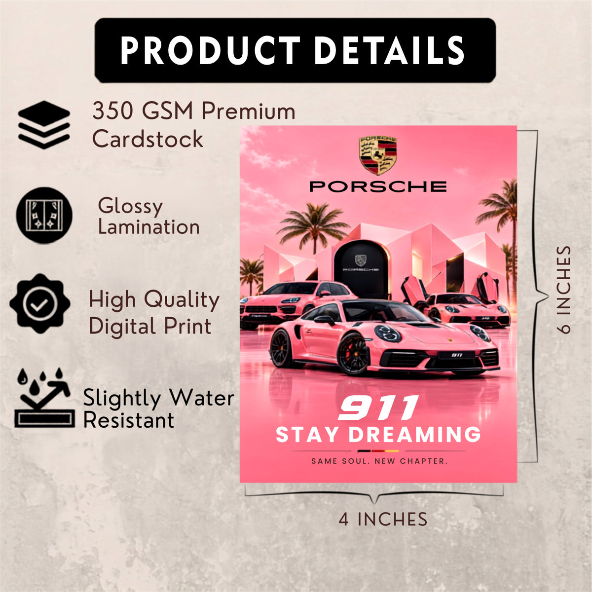 Car Posters - Set of 18 - 6 x 4 Inch