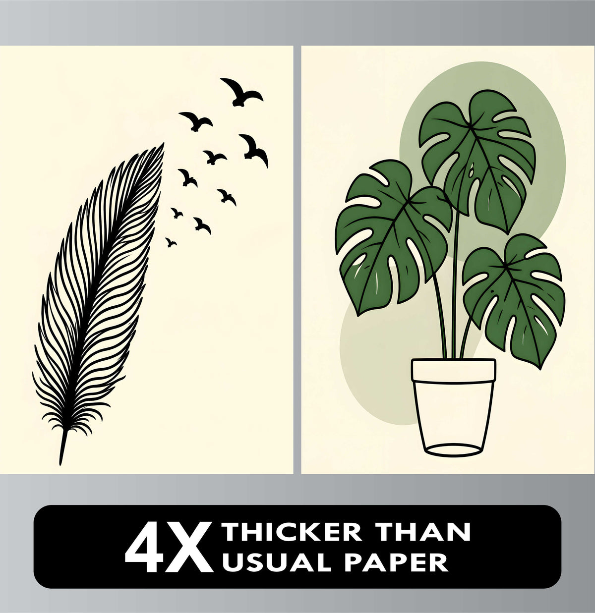 Wall Art Posters - Set of 4 - 12 x 8.5 Inch
