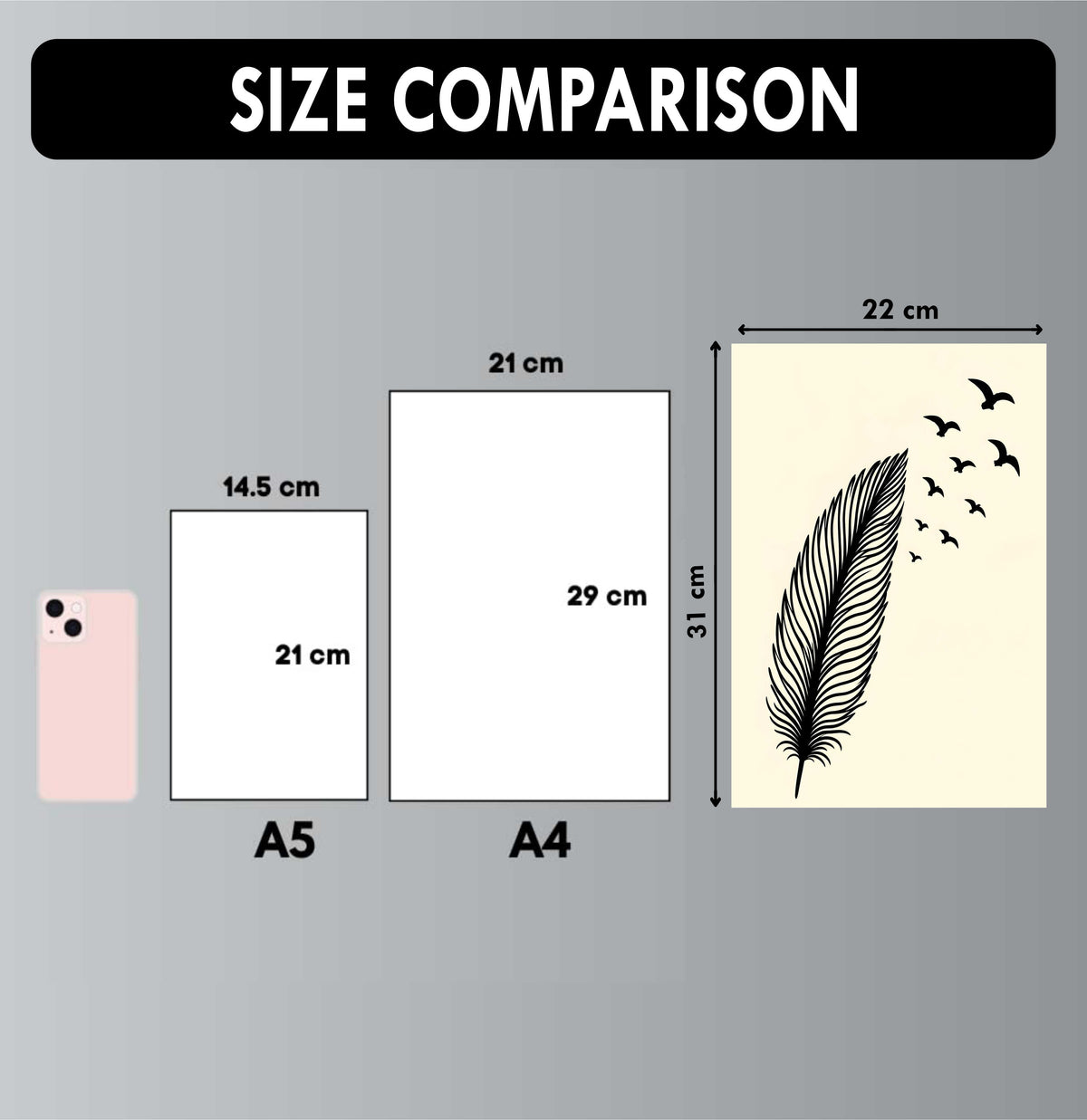 Wall Art Posters - Set of 4 - 12 x 8.5 Inch