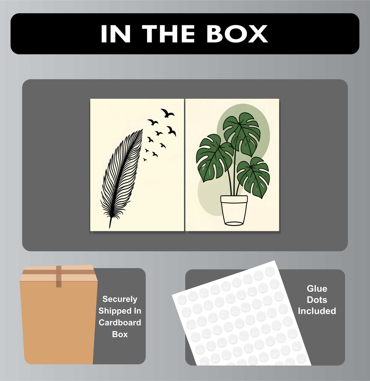 Wall Art Posters - Set of 4 - 12 x 8.5 Inch