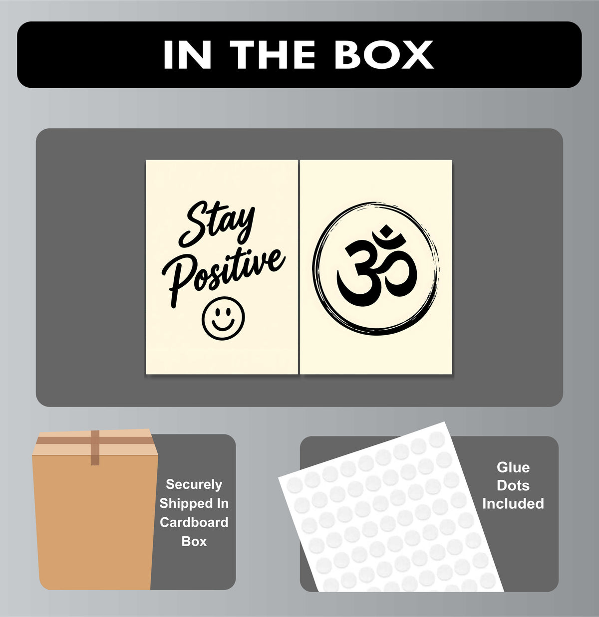 Wall Art Posters - Set of 4 - 12 x 8.5 Inch