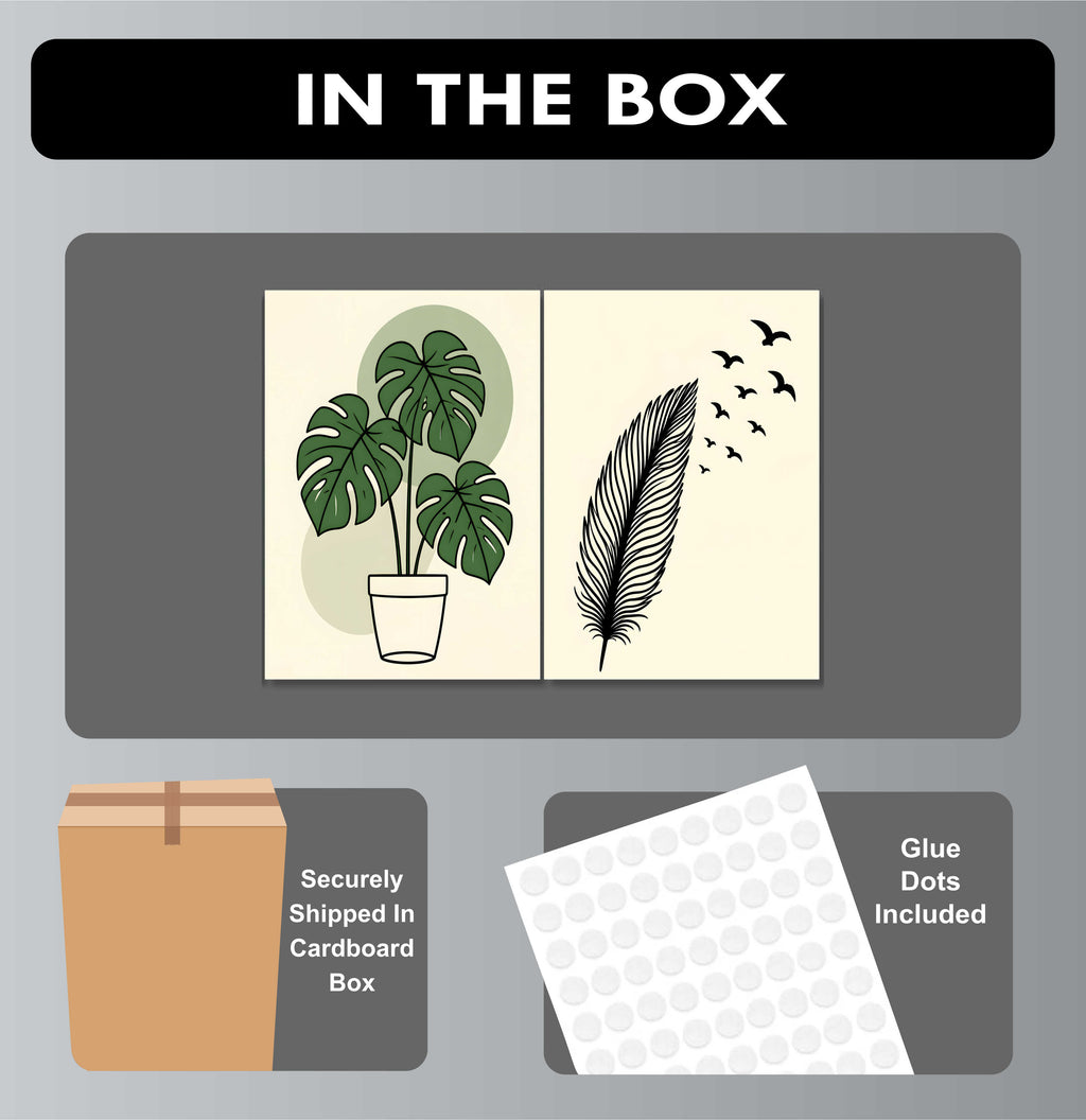 Wall Art Posters - Set of 4 - 12 x 8.5 Inch