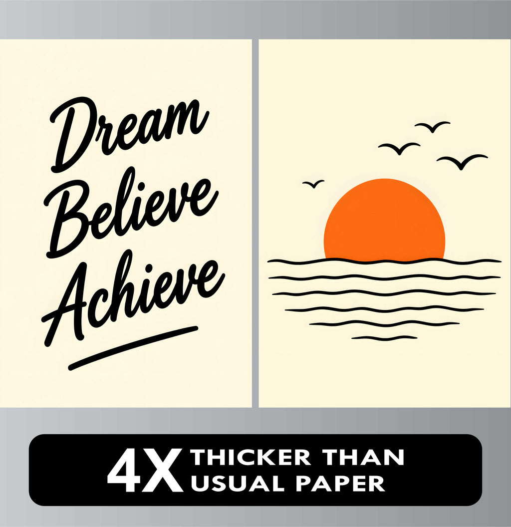 Wall Art Posters - Set of 4 - 12 x 8.5 Inch