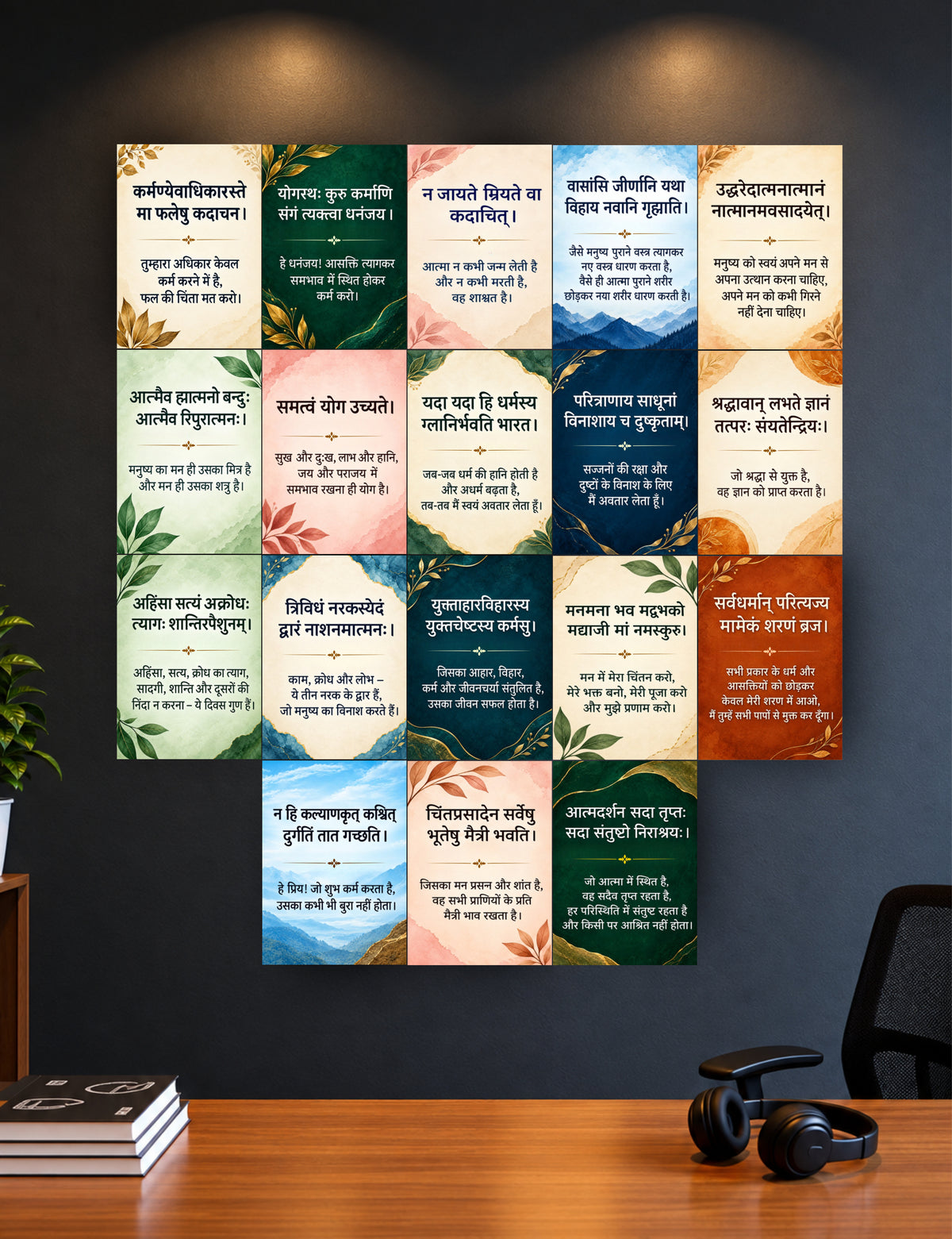 Shlok Posters - Set of 18 - 6 x 4 Inch
