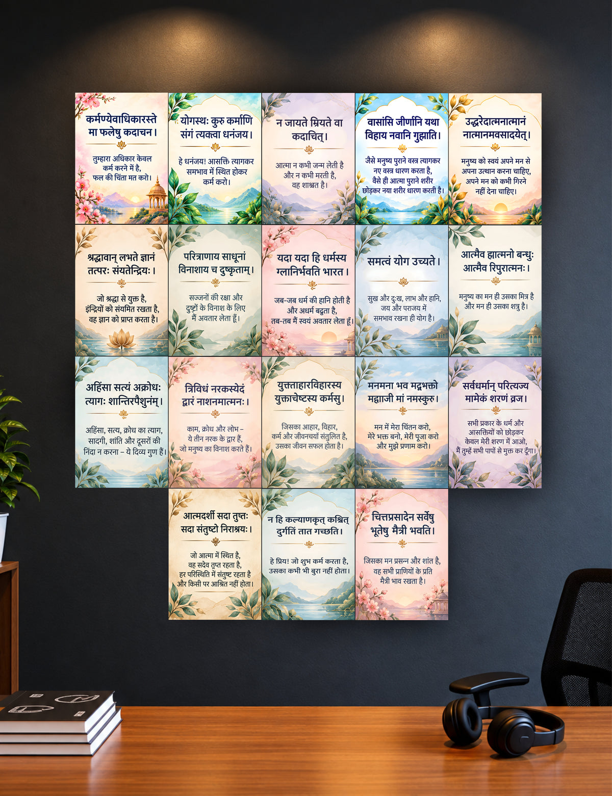 Shlok Posters - Set of 18 - 6 x 4 Inch