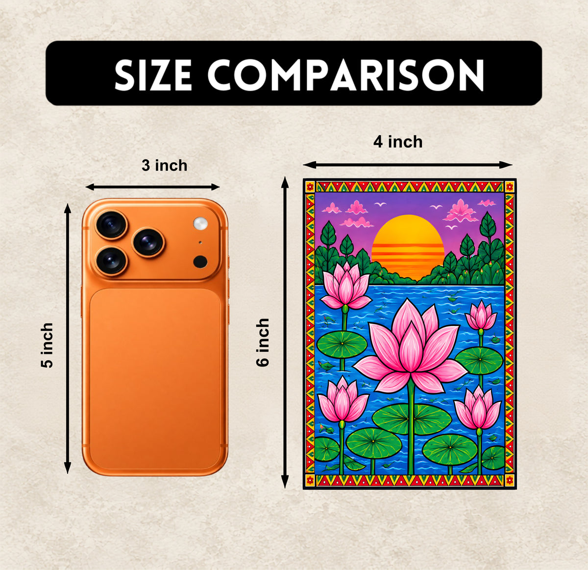 Madhubani Posters - Set of 18 - 6 x 4 Inch
