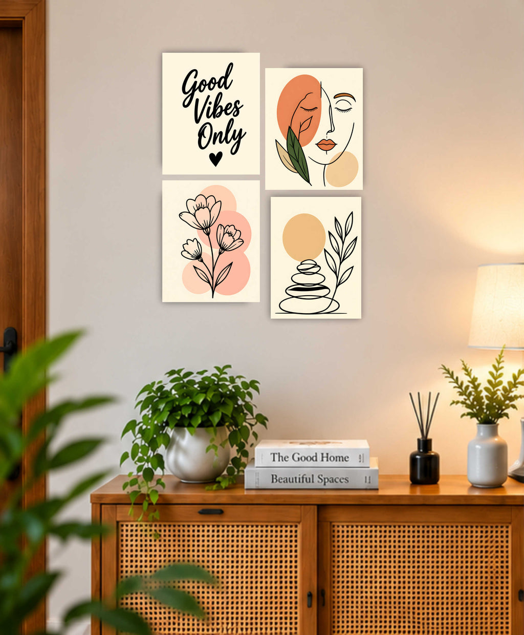 Wall Art Posters - Set of 4 - 12 x 8.5 Inch