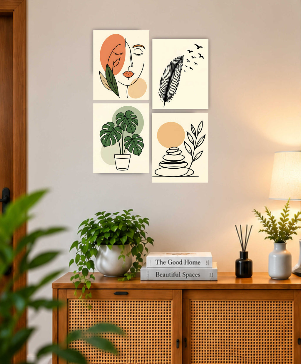 Wall Art Posters - Set of 4 - 12 x 8.5 Inch