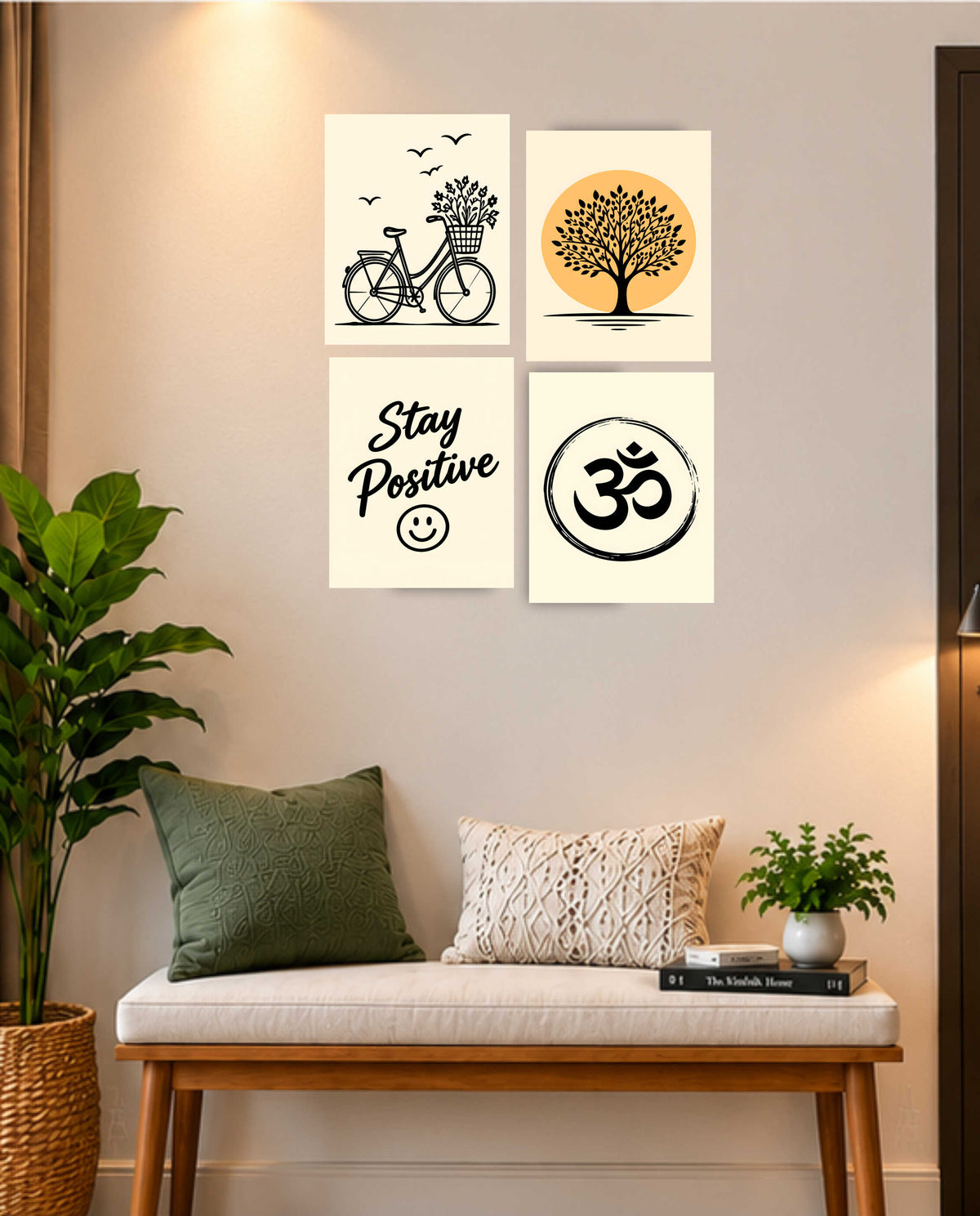 Wall Art Posters - Set of 4 - 12 x 8.5 Inch